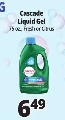 Ocean State Job Lot Cascade Complete Citrus Dishwasher Detergent with Dawn 75 oz offer