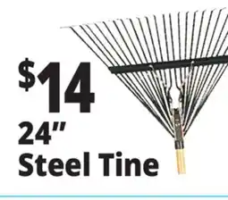 Ocean State Job Lot 24 Steel Tine Leaf Rake with Foam Grip Handle offer