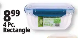 Ocean State Job Lot Think Fresh Rectangular Food Storage Container Set 4 Piece offer