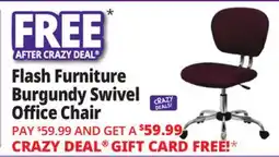 Ocean State Job Lot Flash Furniture Swivel Office Chair Burgundy offer