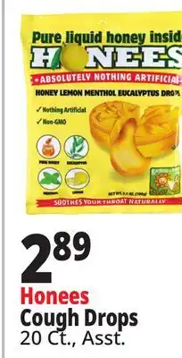Ocean State Job Lot Honees Honey Lemon Menthol Eucalyptus Cough Drops 20 Count offer