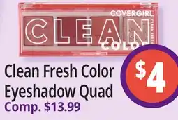 Ocean State Job Lot Clean Fresh Color Eyeshadow Quad offer