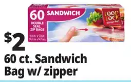 Ocean State Job Lot Food Lock Zip Close Sandwich Storage Bags 60 Count offer
