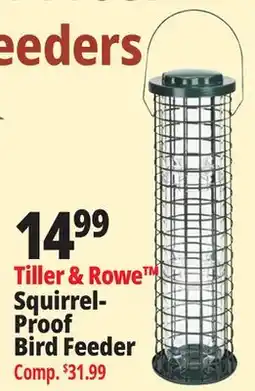 Ocean State Job Lot Tiller & Rowe Squirrel Proof Bird Feeder offer