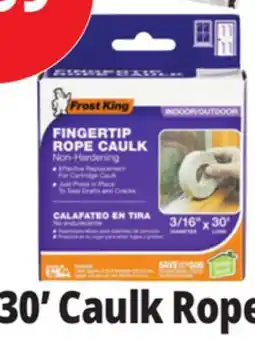 Ocean State Job Lot Frost King Indoor/Outdoor Fingertip Rope Caulk 3/16 x 30' offer