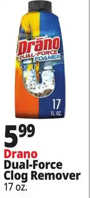 Ocean State Job Lot Drano Dual-Force Clog Remover offer