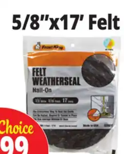 Ocean State Job Lot Frost King Felt Nail-On Weatherseal offer