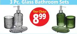 Ocean State Job Lot Clear Glass Bathroom Set 3pc offer