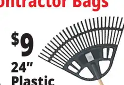 Ocean State Job Lot 24 Plastic Leaf Rake with Foam Grip Handle offer