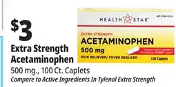 Ocean State Job Lot Health Star 500 mg Acetaminophen Pain Reliever 100 Caplets offer