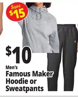 Ocean State Job Lot Men's Famous Maker Hoodie or Sweatpants offer