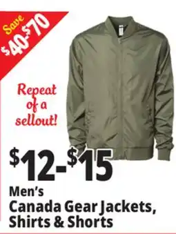 Ocean State Job Lot Men's Canada Gear Jackets, Shirts & Shorts offer