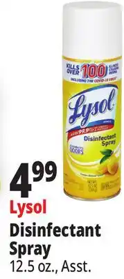 Ocean State Job Lot Lysol Disinfectant Spray Lemon Breeze Scent 12.5 oz offer