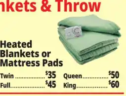 Ocean State Job Lot Heated Blankets or Mattress Pads offer