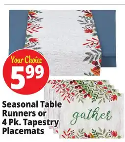 Ocean State Job Lot Seasonal Table Runners or 4 Pk. Tapestry Placemats offer