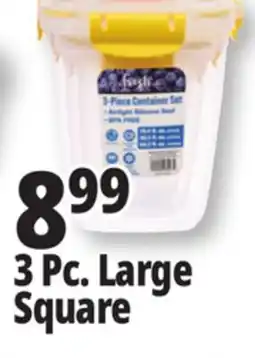 Ocean State Job Lot Think Fresh Large Square Food Storage Container Set 3 Piece offer