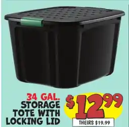 Ollie's STORAGE TOTE WITH LOCKING LID offer