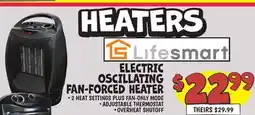Ollie's Lifesmart ELECTRIC OSCILLATING FAN-FORCED HEATER offer