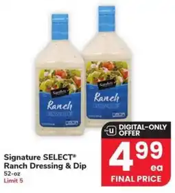 Albertsons Signature select ranch dressing & dip offer