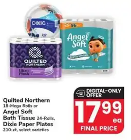 Albertsons Quilted Northern 18-Mega Rolls or Angel Soft Bath Tissue 24-Rolls, offer