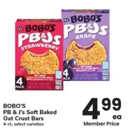 Albertsons BOBO'S PB & J's Soft Baked Oat Crust Bars offer
