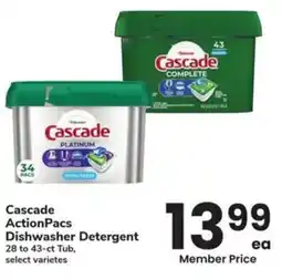 Albertsons Cascade ActionPacs Dishwasher Detergent offer