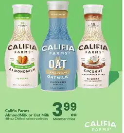 Albertsons Califia Farms Almondmilk or Oat Milk offer