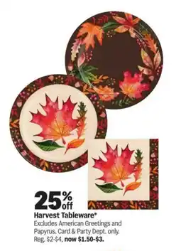 Meijer Harvest Tableware offer