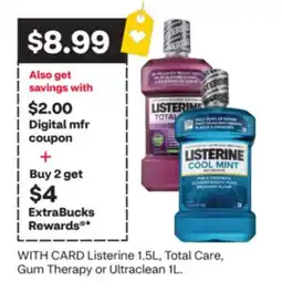 CVS Listerine 1.5L, Total Care, Gum Therapy or Ultraclean 1L offer