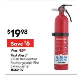 Lowe's 2.5-lb Residential Rechargeable Fire Extinguisher offer