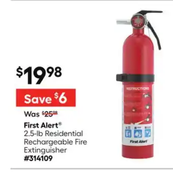 Lowe's 2.5-lb Residential Rechargeable Fire Extinguisher offer