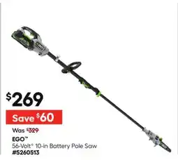 Lowe's 56-Volt✦ 10-in Battery Pole Saw offer
