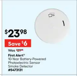 Lowe's 10-Year Battery-Powered Photoelectric Sensor Smoke Detector offer