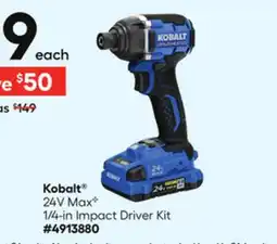 Lowe's 24V Max✜ 1/4-in Impact Driver Kit offer