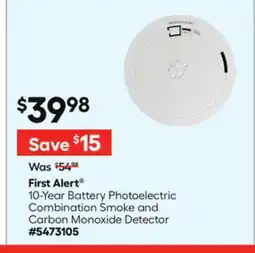 Lowe's 10-Year Battery Photoelectric Combination Smoke and Carbon Monoxide Detector offer