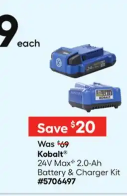 Lowe's 24V Max* 2.0-Ah Battery & Charger Kit offer