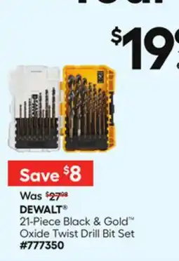 Lowe's 21-Piece Black & Gold Oxide Twist Drill Bit Set offer