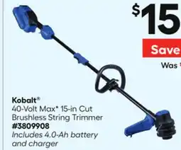 Lowe's 40-Volt MaxV 15-in Cut Brushless String Trimmer offer