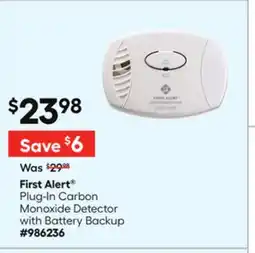 Lowe's Plug-In Carbon Monoxide Detector with Battery Backup offer