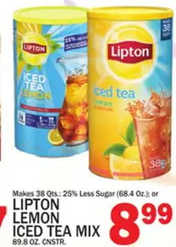C Town LIPTON LEMON ICED TEA MIX 89.8 OZ. CNSTR offer