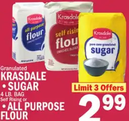 C Town KRASDALE SUGAR 4 LB. BAG Self Rising or, ALL PURPOSE FLOUR offer
