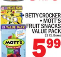 C Town • BETTY CROCKER • MOTT'S FRUIT SNACKS VALUE PACK offer