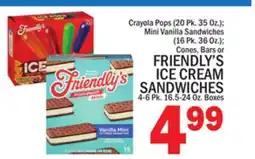C Town FRIENDLY'S ICE CREAM SANDWICHES 4-6 Pk. 16.5-24 Oz. Boxes offer