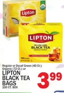 C Town LIPTON BLACK TEA BAGS 100 CT. BOX offer
