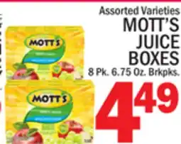 C Town MOTT'S JUICE BOXES offer