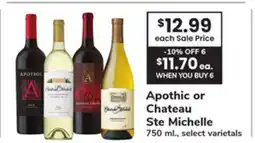 ACME Apothic or Chateau Ste Michelle offer