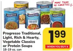 ACME Progresso Traditional, Light, Rich & Hearty, Vegetable Classics or Protein Soups offer