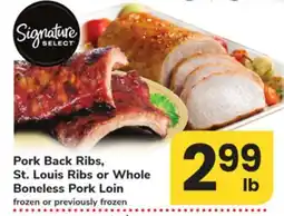 ACME Pork Back Ribs, St. Louis Ribs or Whole Boneless Pork Loin offer