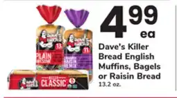 ACME Dave's Killer Bread English Muffins, Bagels or Raisin Bread offer