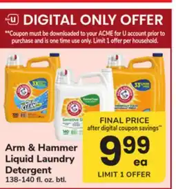 ACME Arm & Hammer Liquid Laundry Detergent offer